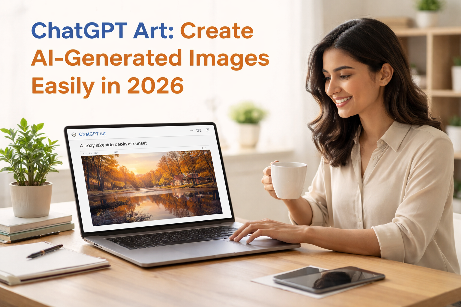 ChatGPT creating AI-generated digital artwork on a screen