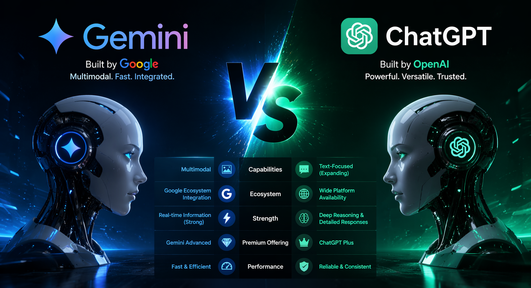 Gemini vs ChatGPT comparison of AI chatbot features and performance