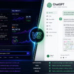 Side by side comparison of Grok AI and ChatGPT interfaces on modern screens