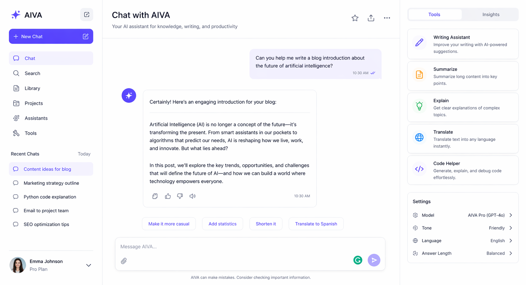 claude ai free interface showing chatbot conversation and productivity tools