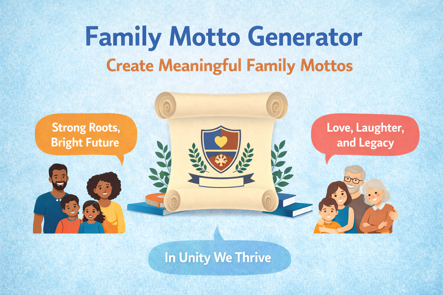 creating unique family motto with online generator tool