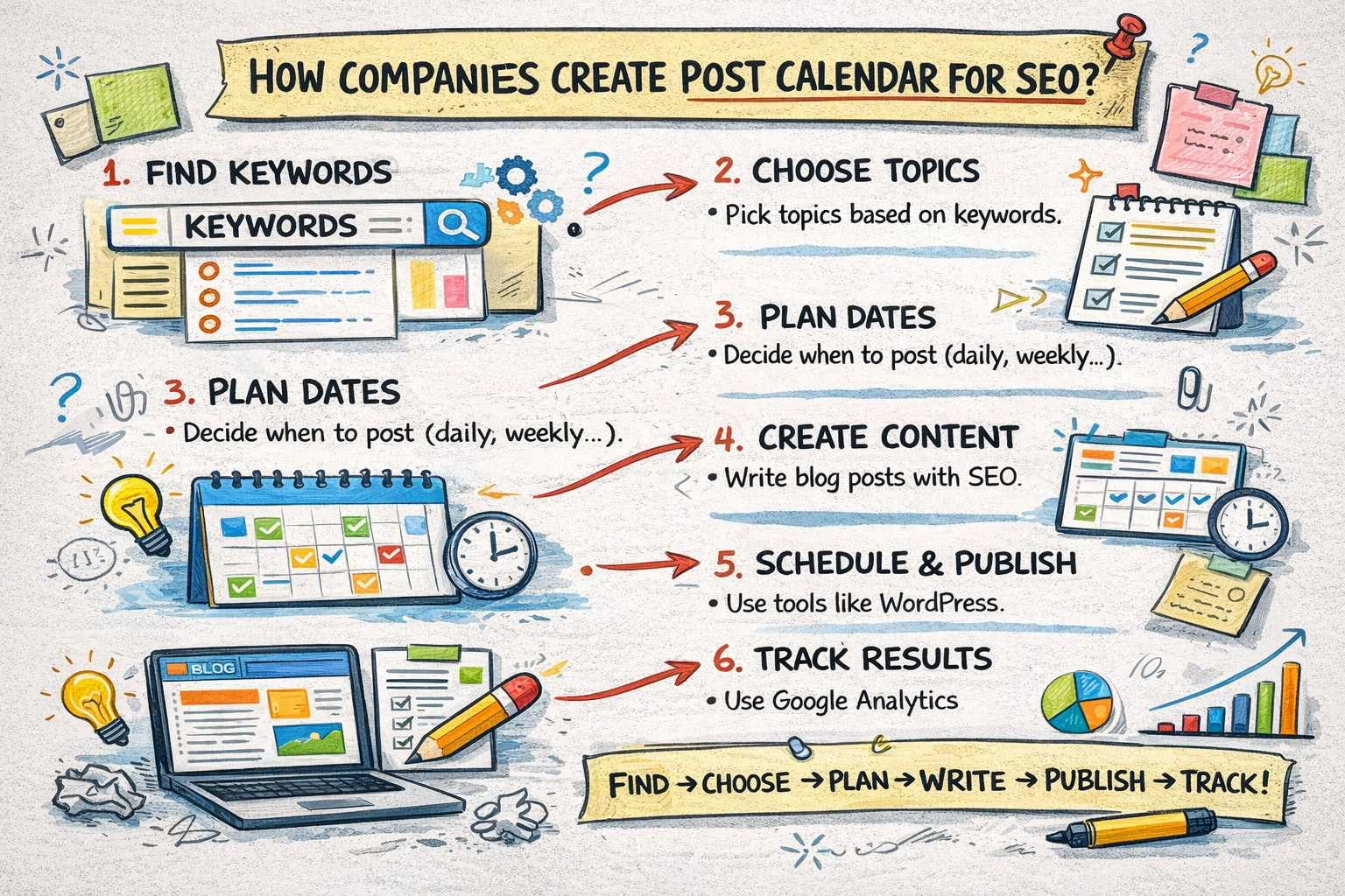 SEO content calendar planning workflow